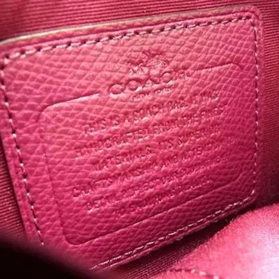 Pre-owned Coach Beige Purple Canvas Leather Shoulder Bag () In Multi