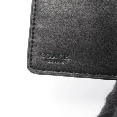 Pre-owned Coach Black Brown Leather Pvc Wallet (bi-fold) () In Multi