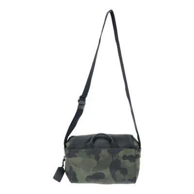 Pre-owned Coach Black Khaki Leather Shoulder Bag () In Multi