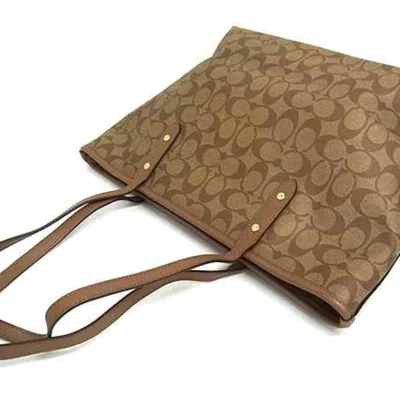 Pre-owned Coach Brown Pvc Leather Handbag Shoulder Bag Tote Bag ()