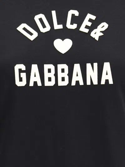 Dolce & Gabbana Black Cotton Logo T-shirt In Black