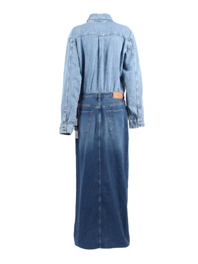 7 For All Mankind Long Dress In Blue