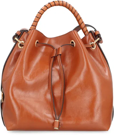 Chloé Bucket Bag Marcie In Leather In Brown