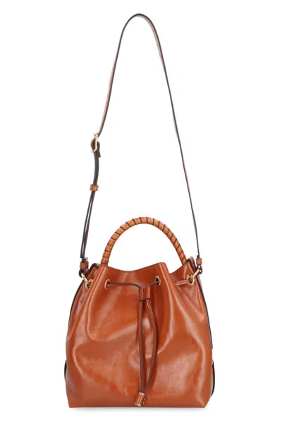 Chloé Bucket Bag Marcie In Leather In Brown