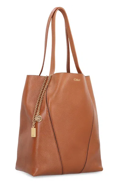 Chloé Tote Bag  Spin In Leather In Brown