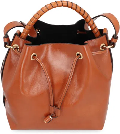 Chloé Bucket Bag Marcie In Leather In Brown