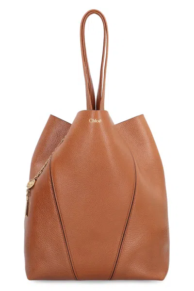 Chloé Tote Bag  Spin In Leather In Brown