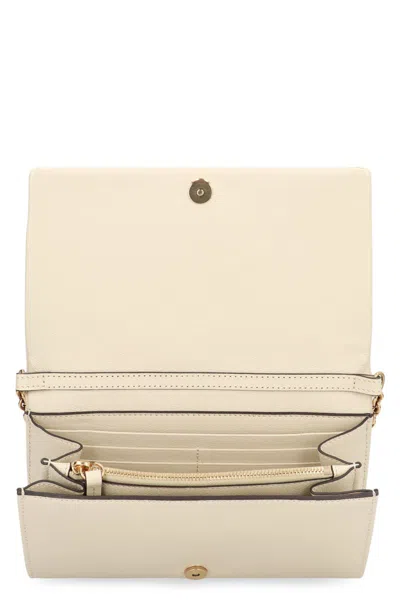 Chloé Wallet On Chain  Spin In Leather In Neutral