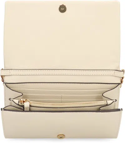 Chloé Wallet On Chain  Spin In Leather In Neutral