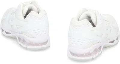 Comme Des Garçons Low-top Sneakers With Textured Overlays And Cushioned Sole In White