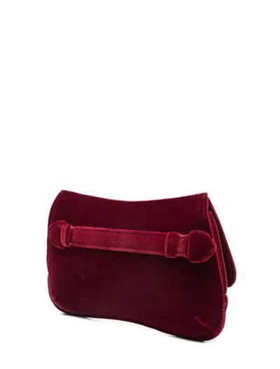 Emporio Armani Maroon Logo Clutch In Burgundy