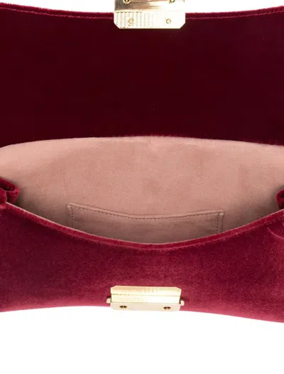 Emporio Armani Maroon Logo Clutch In Burgundy