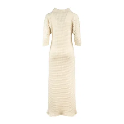 Liviana Conti Laisa Felted Wool Lace Effect Dress In Animal Print