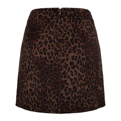 Mc2 Saint Barth Eira Miniskirt In Leopard Print Double Fabric In Multi