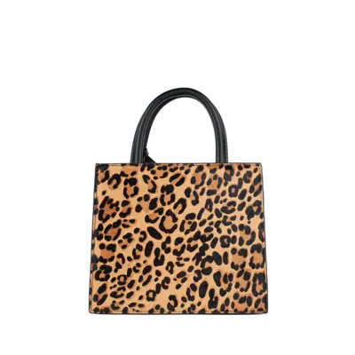 Mc2 Saint Barth Shop Bag Mini In Leather And Pony Skin Leopard Print In Animal Print