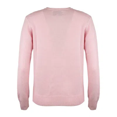 Mc2 Saint Barth New Queen Pink Cashmere Blend Sweater With Jacquard I'm On A Diet (starting Tomorrow In Pink