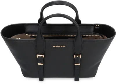 Michael Kors Moore Pebbled Leather Handbag In Black