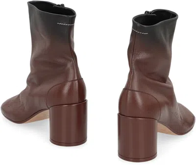Mm6 Maison Margiela Anatomic Block-heel Boots In Brown