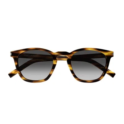 Saint Laurent Sl 28 Linea Corner Angle Sunglasses In Brown