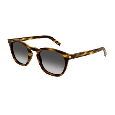 Saint Laurent Sl 28 Linea Corner Angle Sunglasses In Brown