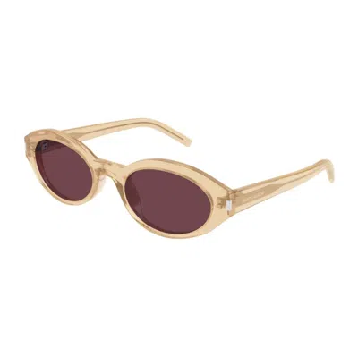 Saint Laurent Sl 567 Linea Corner Angle 007 Yellow Violet Sunglasses In Neutral
