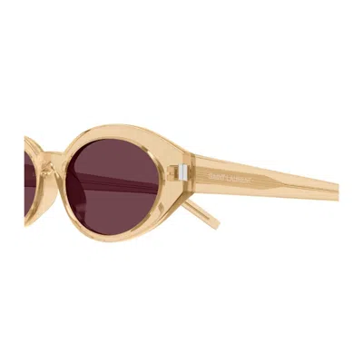 Saint Laurent Sl 567 Linea Corner Angle 007 Yellow Violet Sunglasses In Neutral