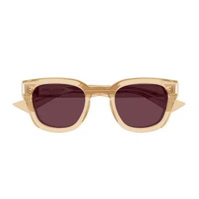 Saint Laurent Sl 567 Linea Corner Angle 007 Yellow Violet Sunglasses In Neutral