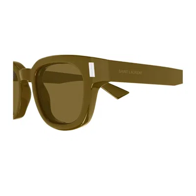 Saint Laurent Sl 838 Linea Corner Angle 007 Brown Sunglasses In Brown