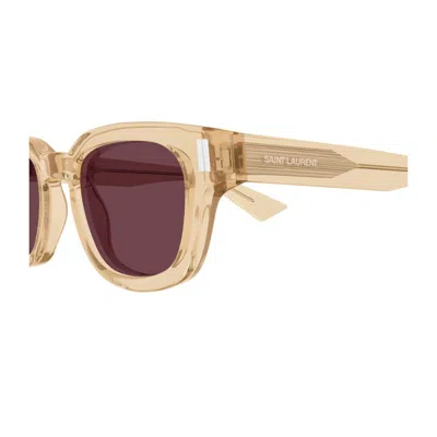 Saint Laurent Sl 567 Linea Corner Angle 007 Yellow Violet Sunglasses In Neutral