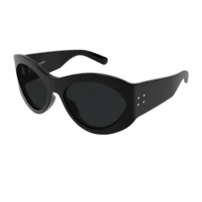 Saint Laurent Sl 854 Linea Sl Logo 001 Black Sunglasses In Black