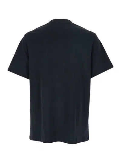Apc Black Crewneck T-shirt With Logo Embroidered On The Front In Cotton Man In Black