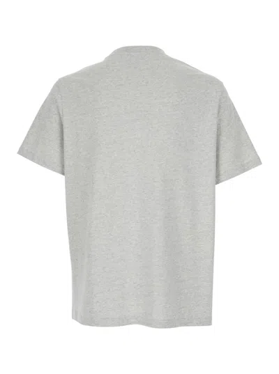 Apc Grey Crewneck T-shirt With Logo Embroidered On The Front In Cotton Man In Gray