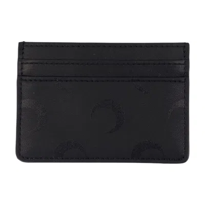 Marine Serre Moon Canvas Card Holder In Black