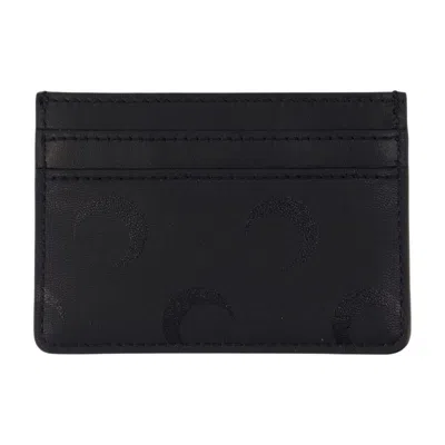Marine Serre Moon Canvas Card Holder In Black