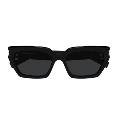 Saint Laurent Sl 826 Page Linea Corner Angle 001 Black Sunglasses In Black
