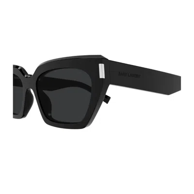 Saint Laurent Sl 826 Page Linea Corner Angle 001 Black Sunglasses In Black