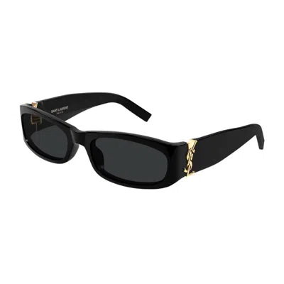 Saint Laurent Ysl 55mm Rectangular Acetate Sunglasses In Black