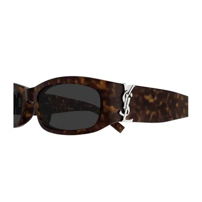 Saint Laurent Sl M152 Linea Monogram 002 Dark Havana Grey Sunglasses In Brown