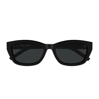 Saint Laurent Ysl 55mm Rectangular Acetate Sunglasses In Black