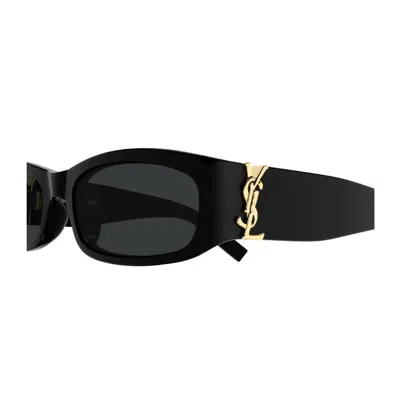 Saint Laurent Ysl 55mm Rectangular Acetate Sunglasses In Black