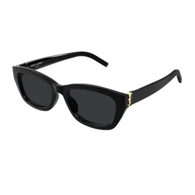 Saint Laurent Ysl 55mm Rectangular Acetate Sunglasses In Black