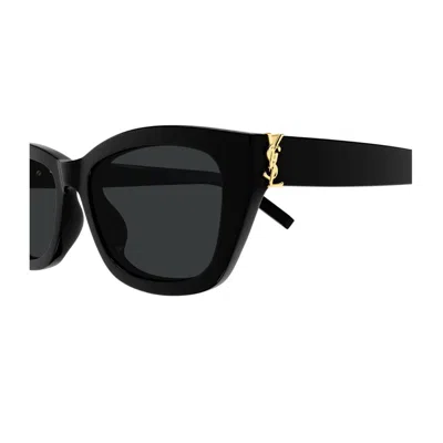 Saint Laurent Ysl 55mm Rectangular Acetate Sunglasses In Black