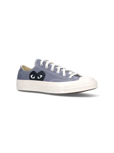 Comme Des Garçons Play Dark Grey Canvas Converse Sneakers Collaboration In Gray