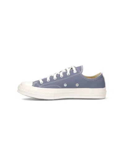 Comme Des Garçons Play Dark Grey Canvas Converse Sneakers Collaboration In Gray