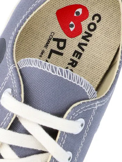 Comme Des Garçons Play Dark Grey Canvas Converse Sneakers Collaboration In Gray