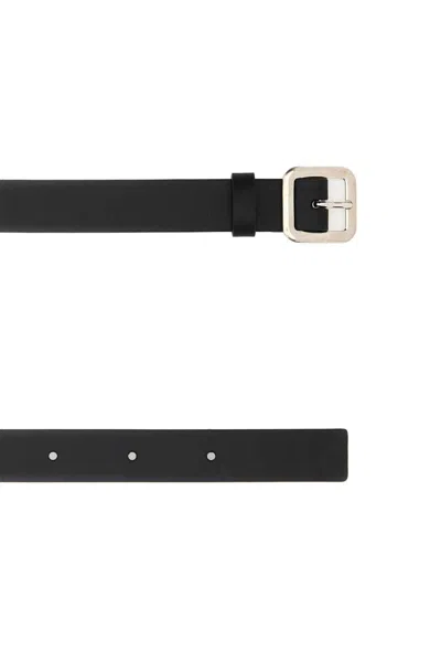 Jil Sander Black Leather Belt In Black