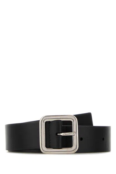 Jil Sander Black Leather Belt In Black