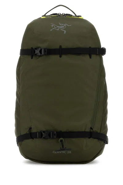 Arc'teryx Army Green Canvas Backpack In Green