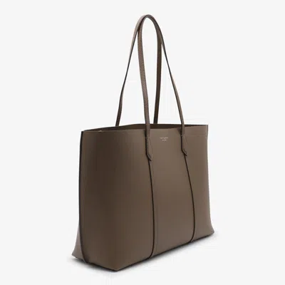 Tory Burch Brown Leather Perry Tote Bag In Brown