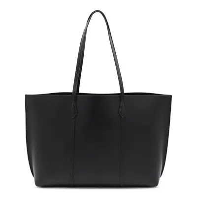 Tory Burch Large Perry Leather Tote Bag In Black